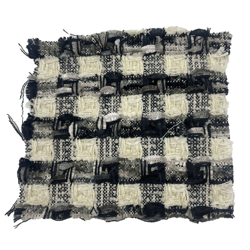 Luxusné čierne šedivé tkané tvídové tkaniny s jemnou textúrou na kabáty 22042