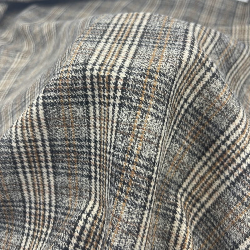 Kockované hnedé metalické tkané látky Houndstooth Check pre oblek 250515