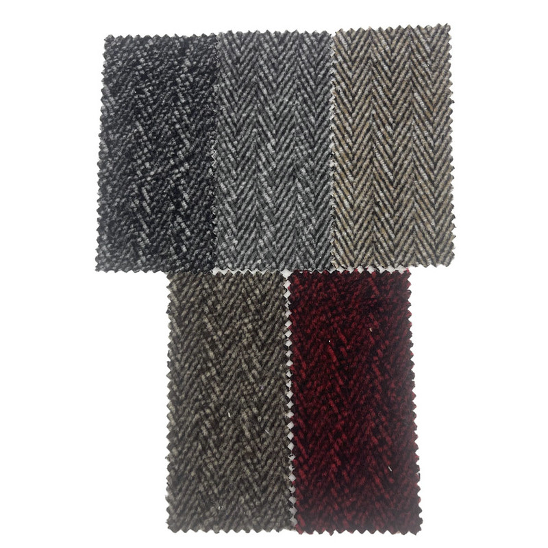 Čierna červená vlnená kefka na hrubé tvídové tkaniny na odevy 4298